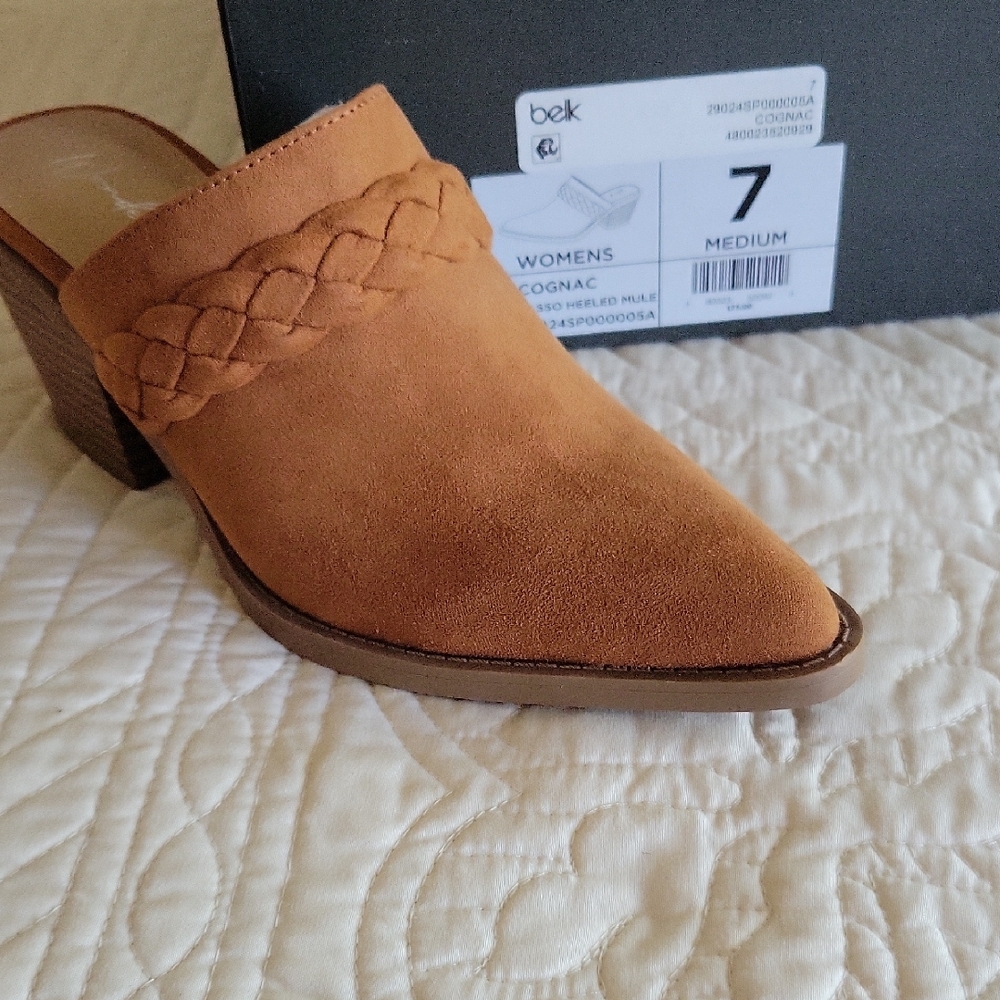 Women's Tan Braided Mules